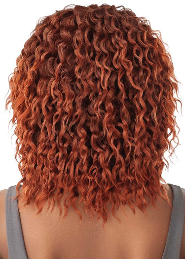 OUTRE HUMAN HAIR BLEND WEAVE PURPLE PACK 3PCS - BEACH CURL- BACK